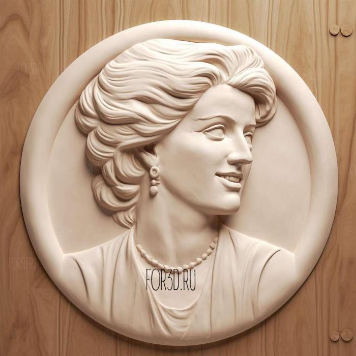 Princess Diana 1 stl model for CNC